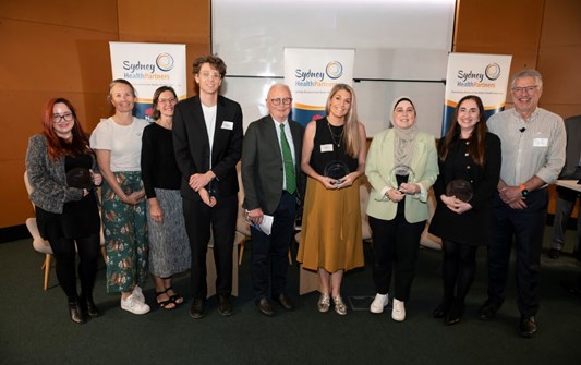 Group photo of all 2025 Sydney Health Partners award winners